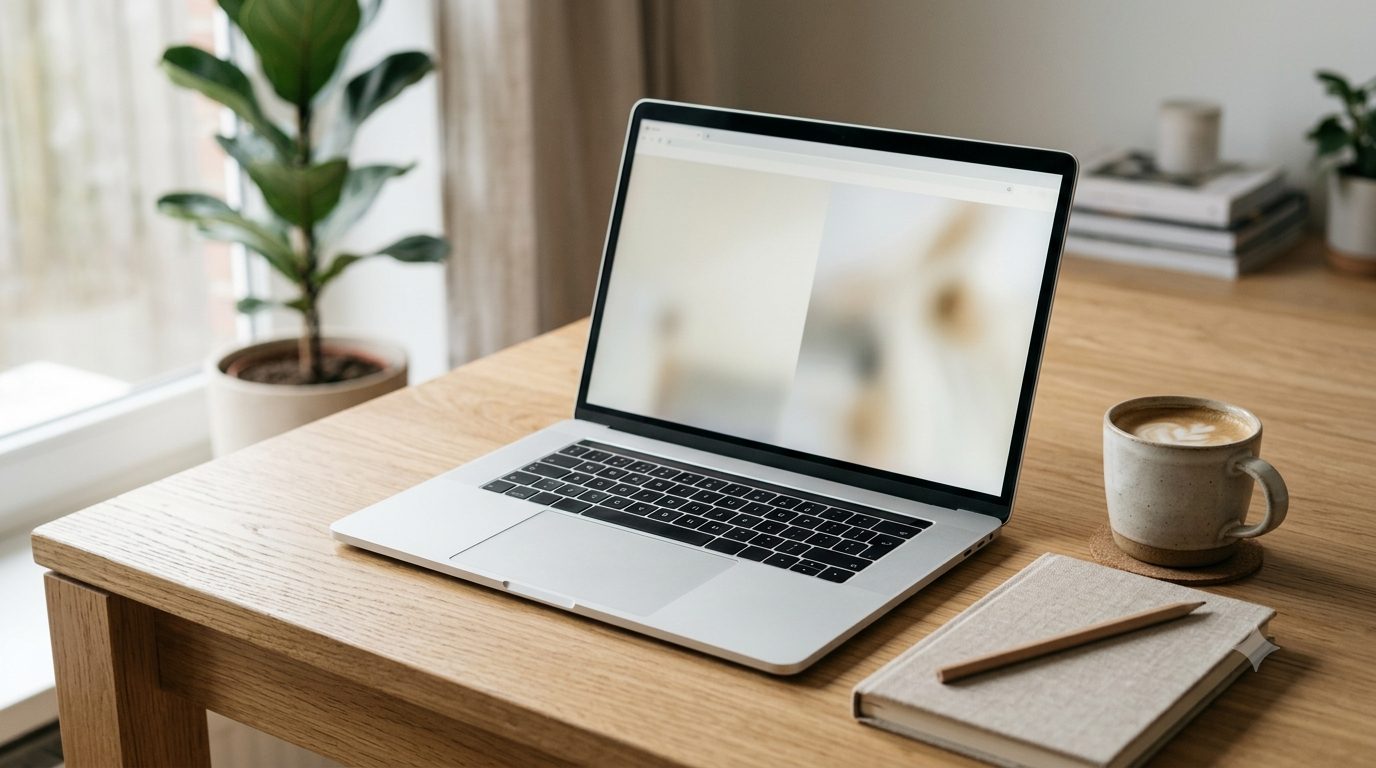 Ordinateur avec une landing page optimisé