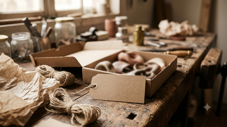 Atelier de créateur avec des articles faits main à vendre sur Etsy